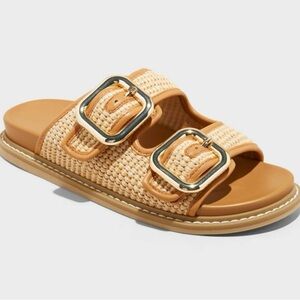Universal Thread Women's Collin Double Buckle Footbed
Sandals Tan Size 8 NEW